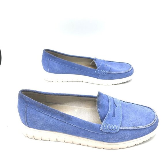 LANDS' END COMFORT STEP BLUE SUEDE LOAFER SHOES - 9D - Picture 4 of 10